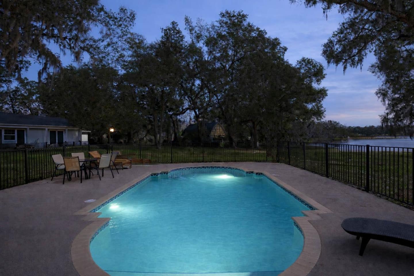 The pool at night — Lakeview Estate