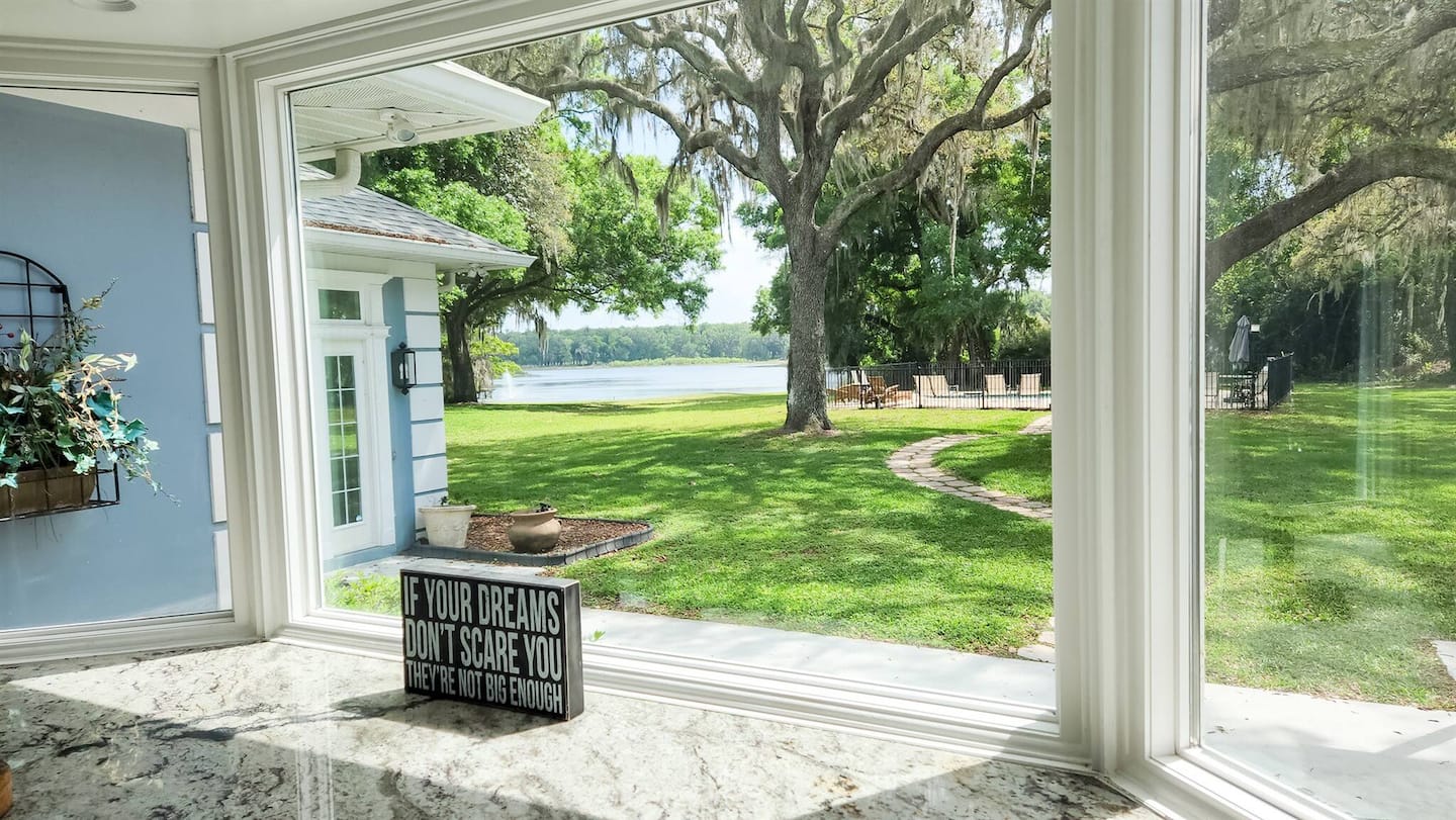 The lake from the kitchen window — Lakeview Estate