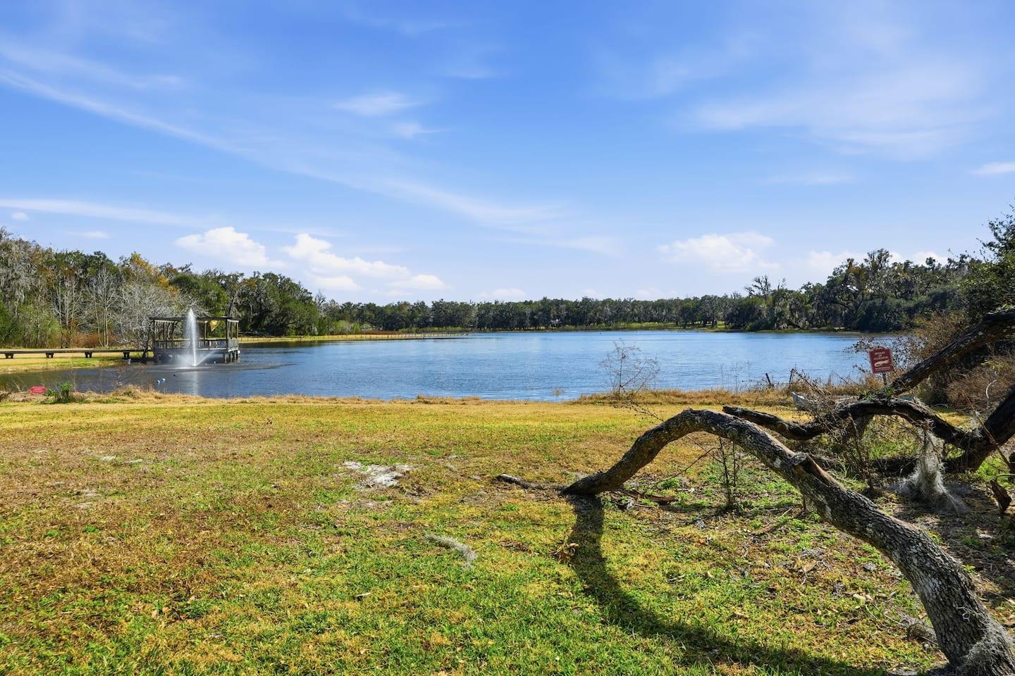 The lake & its fountain — Lakeview Estate